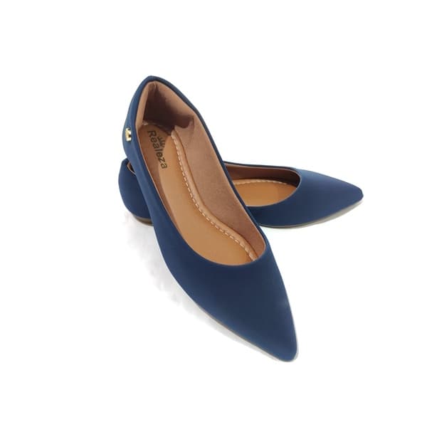 Sapatilha Feminina Bico Fino Alongado Suede Camurça Marinho