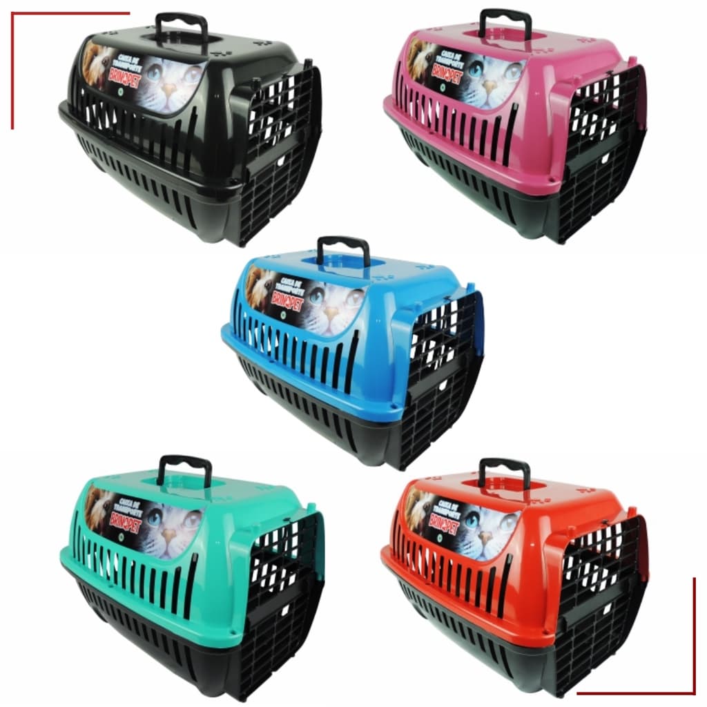 Caixa de Transporte Pet N°2 Para Cachorros Pequenos E Gatos Porta 4 Travas Plástico Brinqpet