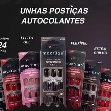 NOVO Unhas postiças autoadesivas Macrilan ultra gel UP700