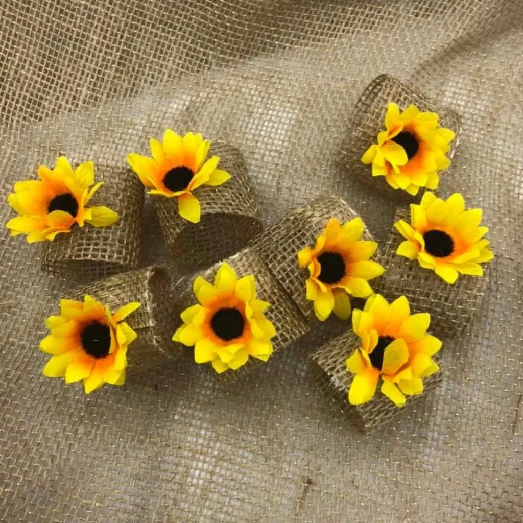 Porta Guardanapos Girassol juta rustico - mesa posta para festas e decoração PRONTA ENTREGA