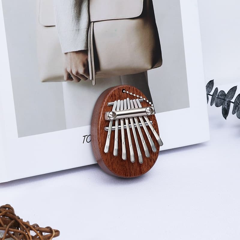 8 Teclas kalimba mini Polegar Piano Acústico Dedo Instrumento Musical Sapele Madeira