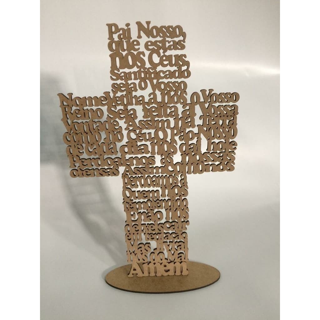 KIT 10 Cruz Pai nosso 17x13cm mdf