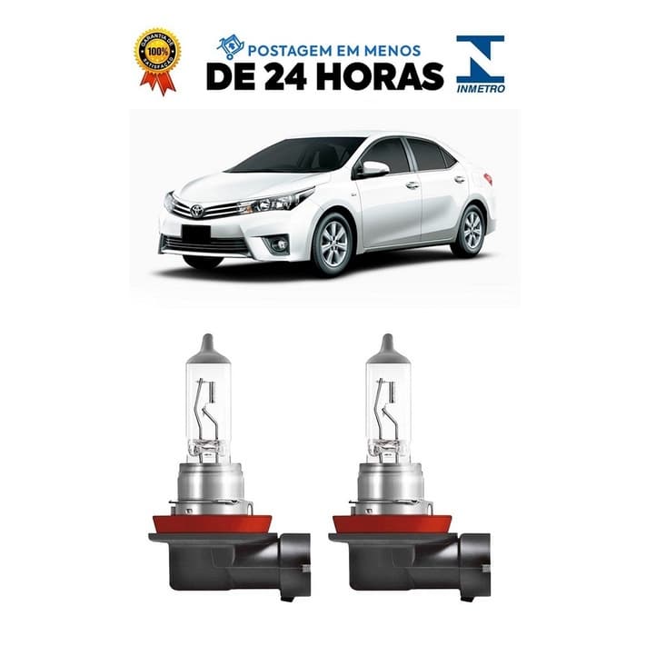 Par Lampada Farol de Milha Corolla 2015 2016 2017 H11