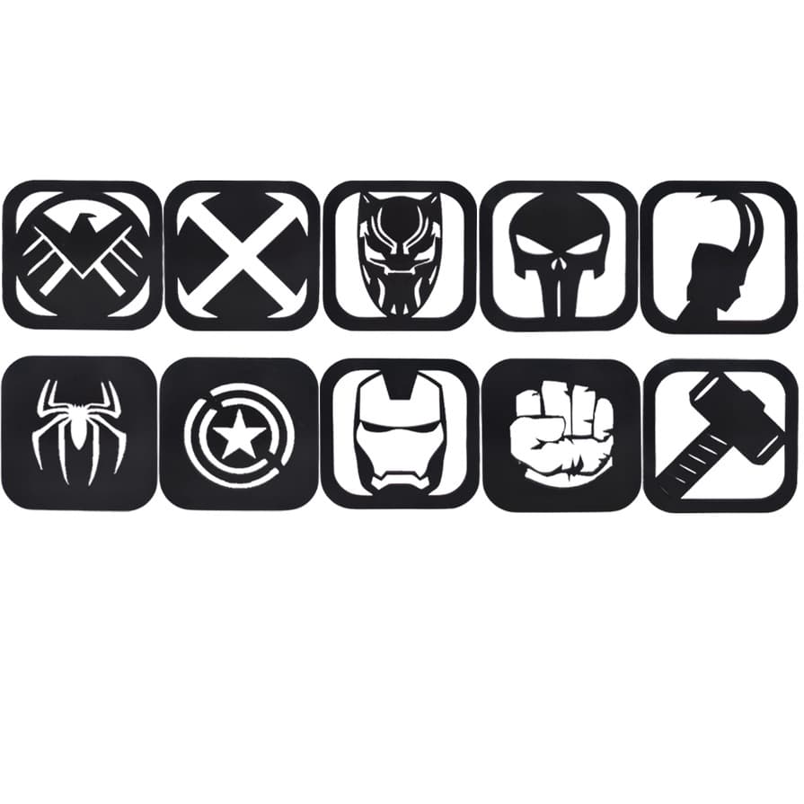 10 Quadros da Marvel em Madeira com 10cm