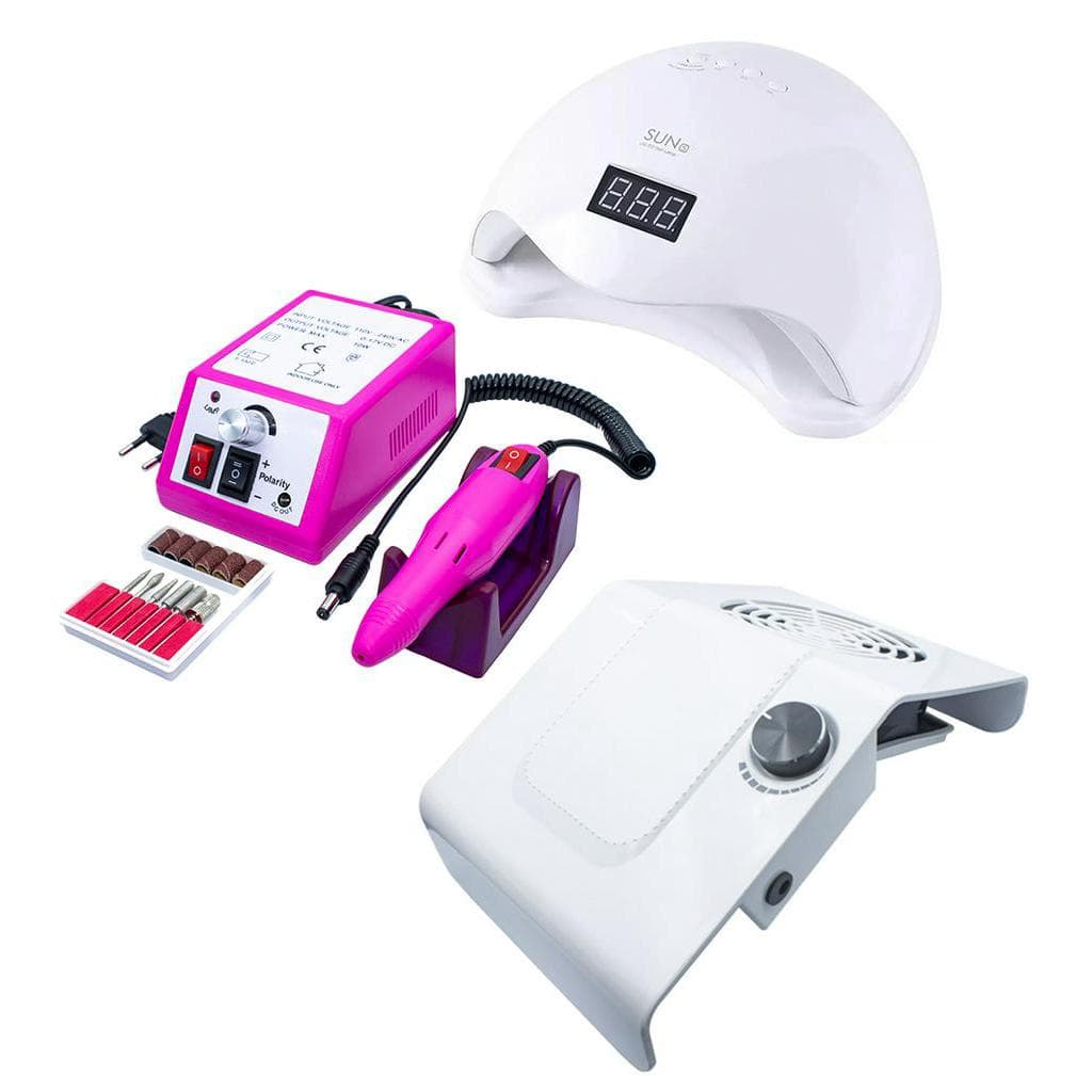 Kit Unhas de Gel Cabine Sun5 48W Motor Lixadeira Aspirador