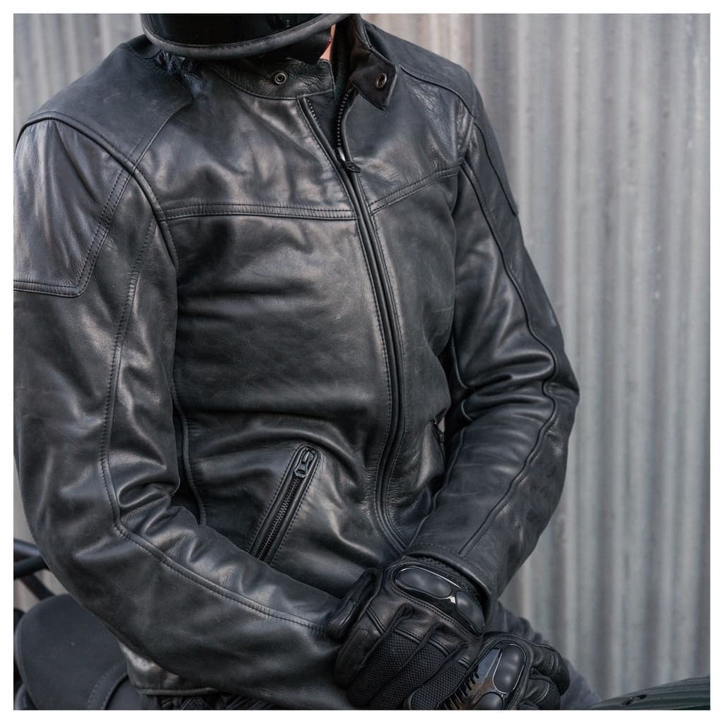 Jaqueta masculina de couro legítimo para motociclista proteção style design