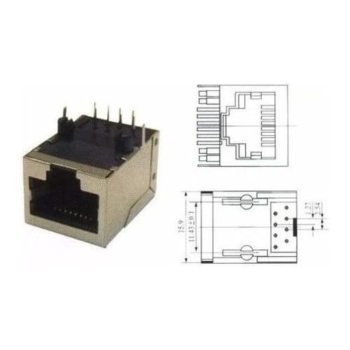 100 Peças - Jack Modular 59-01 Rj45 Fêmea Blindado 8p8c 90g
