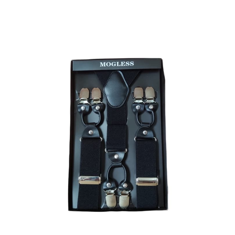 Suspensório Largo Luxo 6 Garras Masculino Casamento Preto