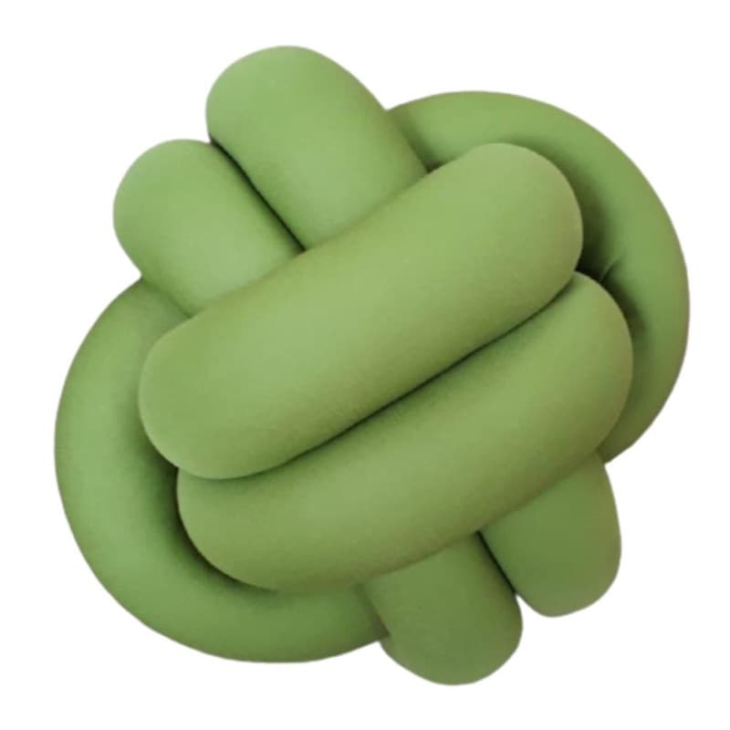 Almofada de Nó Escandinavos 35cm Nozinho para Decoração Salas e Quartos Super Macio Verde Oliva