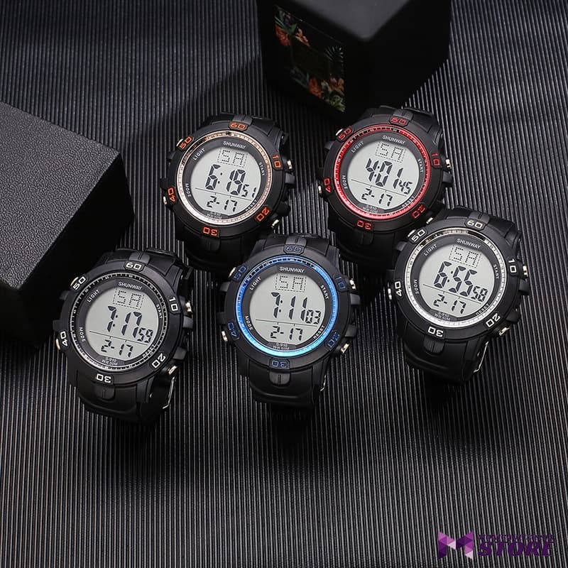 Relógio masculino esportivo digital à prova d'água com LED