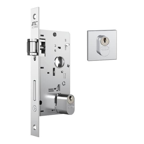 Fechadura Rolete Stam 803 Porta Pivotante Quadrada Cromada