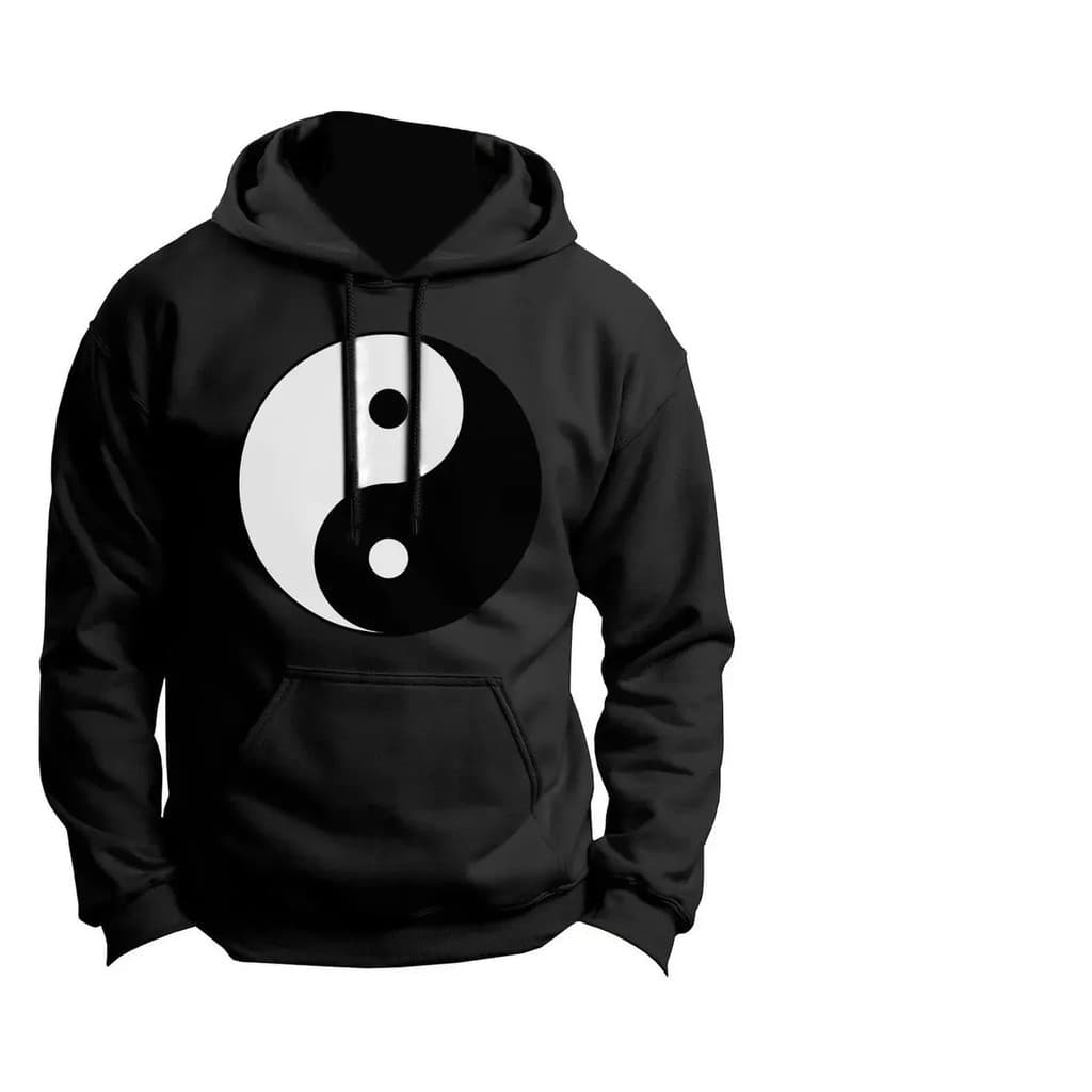 Blusa De Frio Moletom Símbolo Yin Yang Equilíbrio Zen Bem e Mal Casaco
