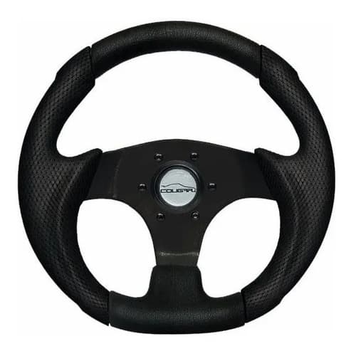 Volante Esportivo Costurado Pequeno Black 28cm Fusca + Cubo