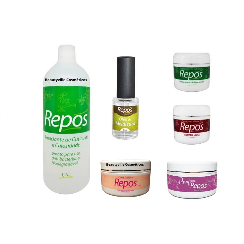 Amaciante Cut Calos 1,1 + Creme 120g Repós + Ureia 120g + Esfoliante 250g + Parafina + Melaleuca 9ml