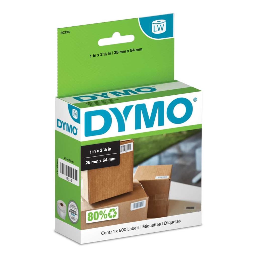 Etiqueta para impressora térmica DYMO Label Writer - rolo c/ 500un 2,5 x 5,4cm