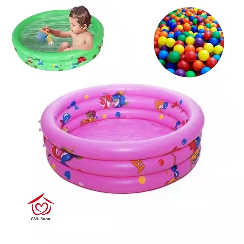 Piscina Infantil Inflável Praia Brinquedo Bolinhas Bebê 60cm 80cm 3 Anéis