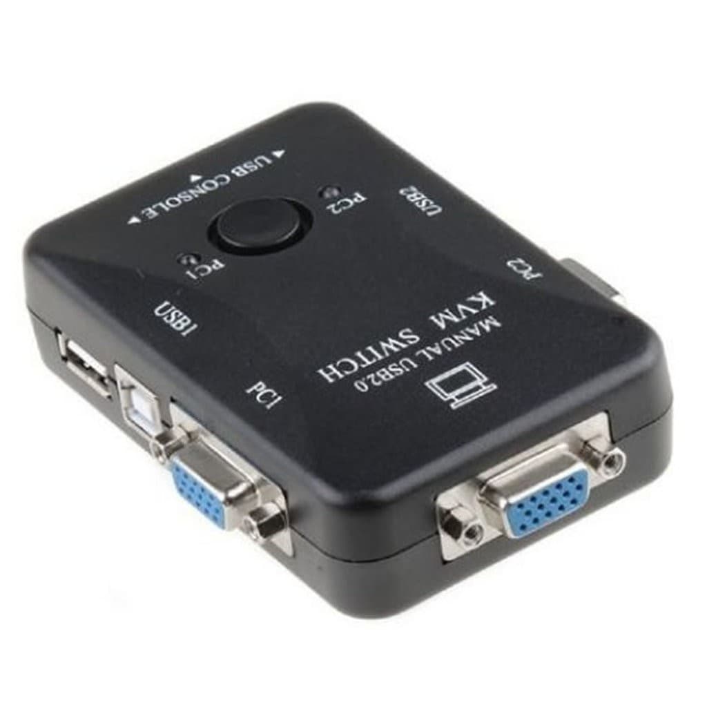 Chaveador KVM 02 portas USB 2.0(teclado+video+mouse), não acompanha cabo.