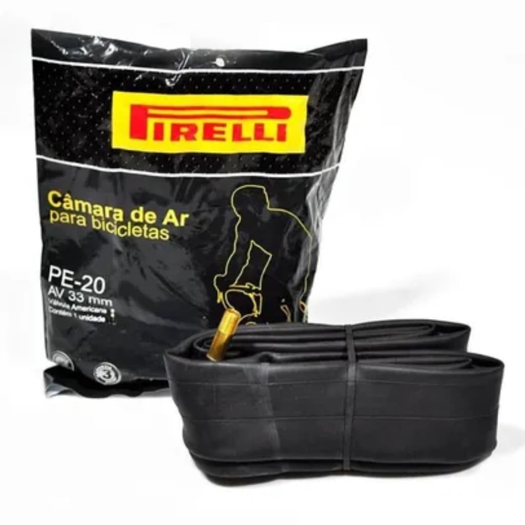 Câmara De Ar Para Bicicleta Aro 20 Pirelli Bico Grosso 33mm Camera  Bike.