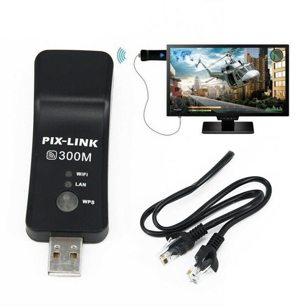 Adaptador Ethernet LAN Smart TV Sem Fio WiFi Dongle 300M RJ-45