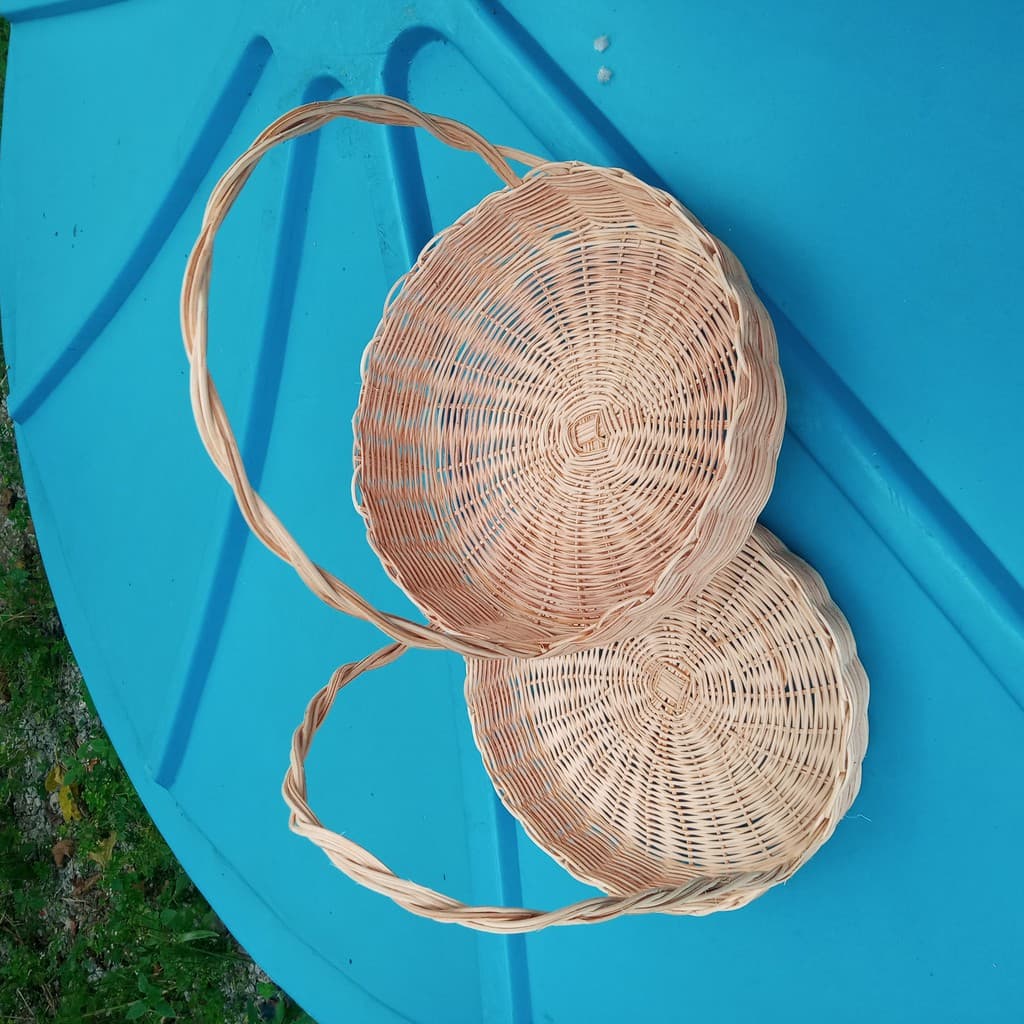CESTO COM ALÇA | CESTO PÁSCOA | FIBRA NATURAL | PORTA LEMBRANÇA | CESTO DECORATIVO - 25 cm diâmetro