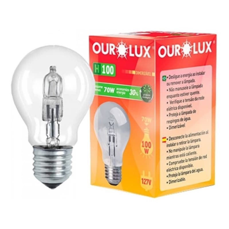 Lâmpada Bulbo 70w X 220v 2700k E27 Halogena