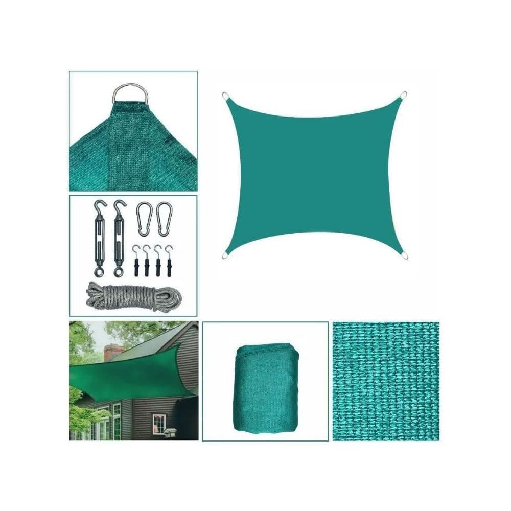 Tela Sombreamento Solar Shade 5x4m Verde Com Kit Instalacao