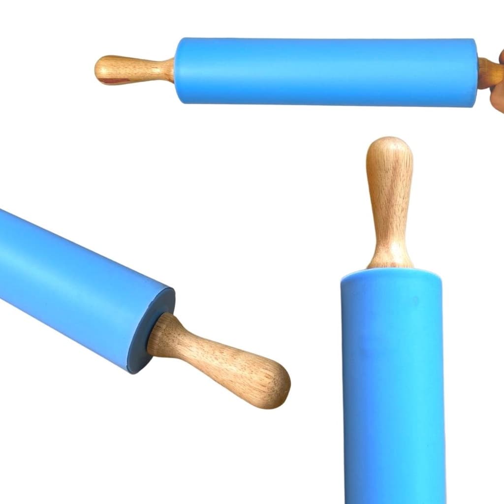Rolo De Massa Giratório Pau De Macarrão Pizza Pão Silicone 44cm