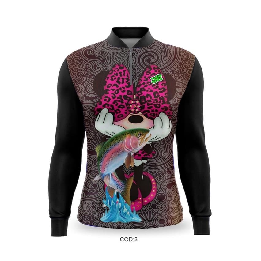 CAMISETA DE PESCA MANGA LONGA ESPORTE PREMIUM FEMININA MINNIE