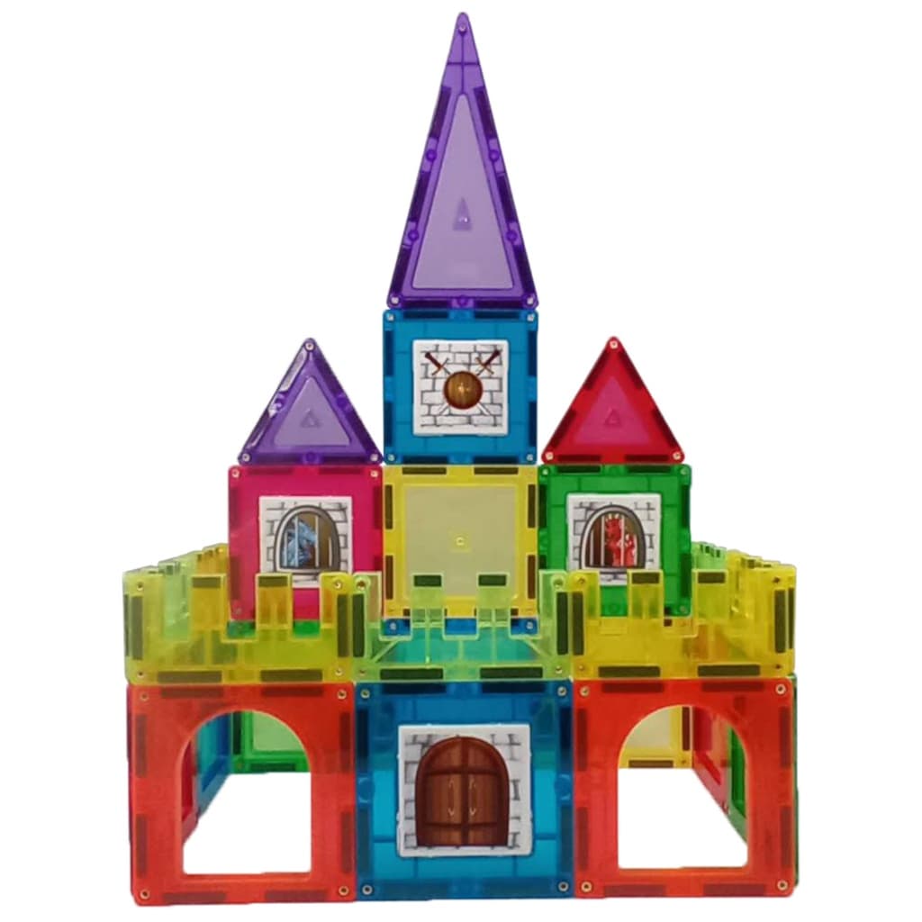 Brinquedo Blocos De Montar Magnéticos Infantil Magforma Castelo 28Pçs