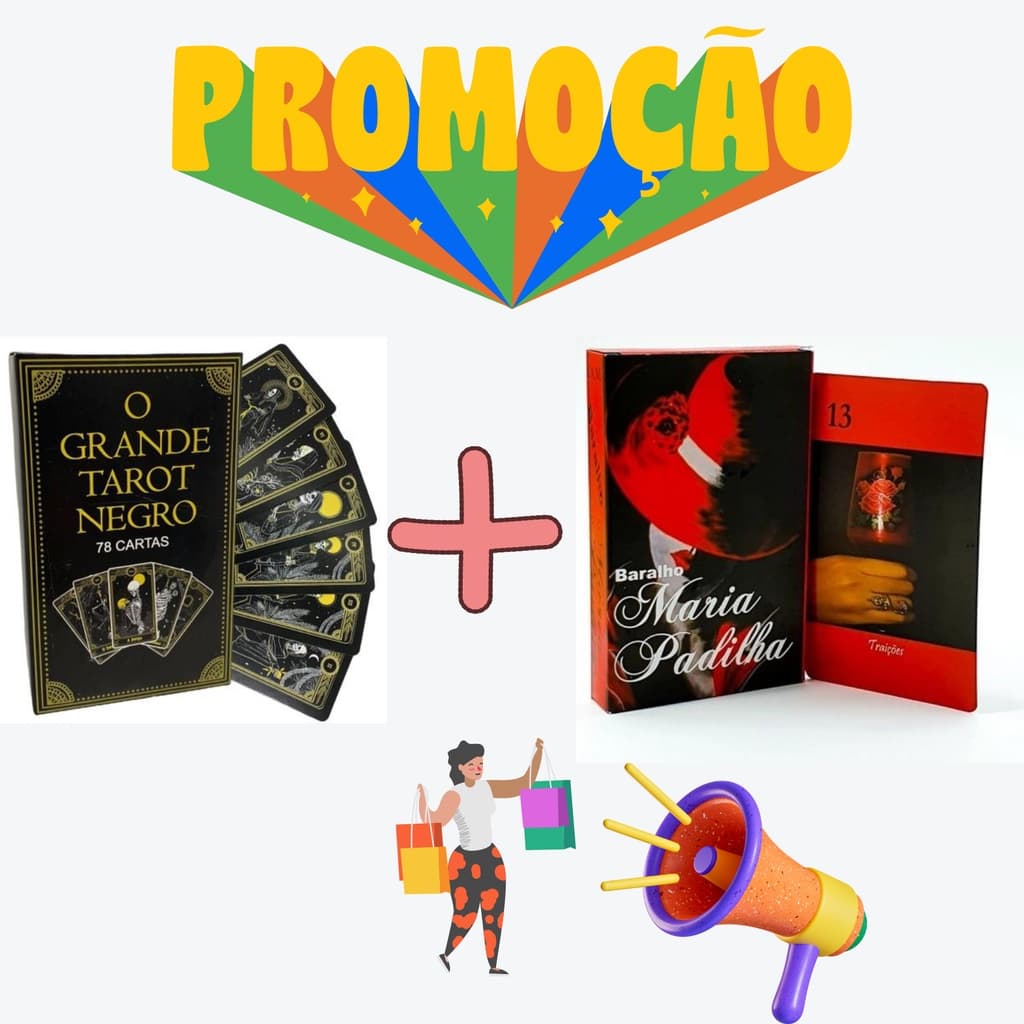 kit Baralho Tarô Negro + Tarô Maria Padilha !!!! imperdível