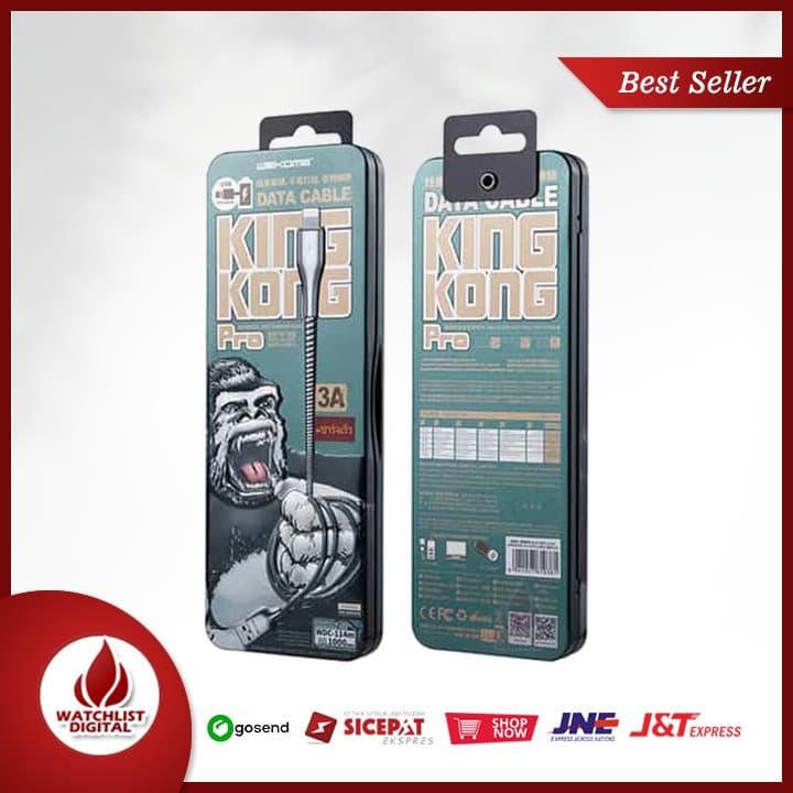 Cabo Carregador Usb Tipo C 3a 1 Metro Wk Kingkong Pro - Wdc-114A - Prata
