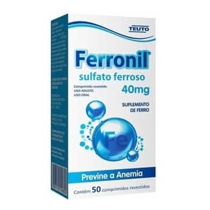 Ferronil Suplemento Sulfato Ferroso 40mg - 50 Comprimidos