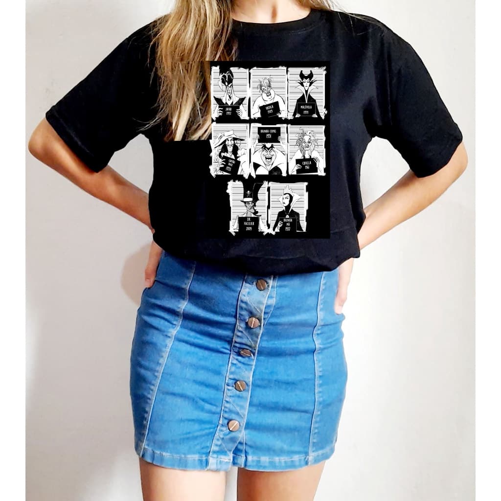 Camiseta T-shirt Personagens Vilões da Disney