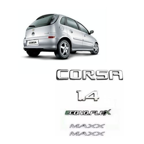 Kit Emblemas Corsa 1.4 Econoflex Maxx Chevrolet
