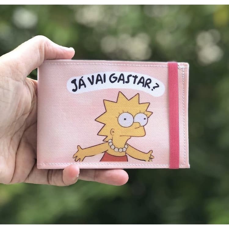 Carteira Slim Lisa Simpson Já vai gastar Rosa