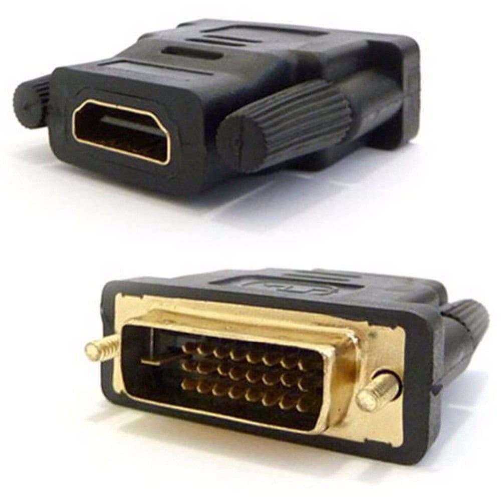 ADAPTADOR MACHO DVI-D 18+1 X HDMI FÊMEA CONTATOS DOURADOS = FULL HD 1080P 1080I 2K 4K = 30HZ 60HZ 75HZ