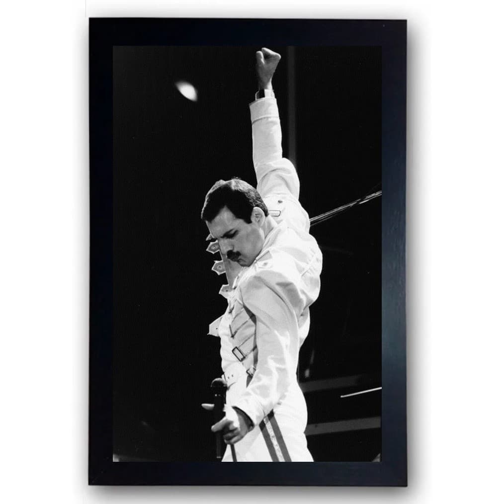 Quadro Decorativo Banda Queen Freddie Mercury Rock Moldurado Cod.24