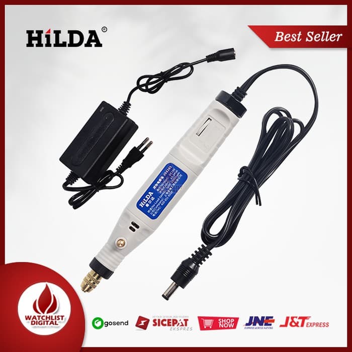 Mini Ferramenta Furadeira Elétrica Rotativa Hilda 18 V 18000rpm - Jd5202 - Cinza