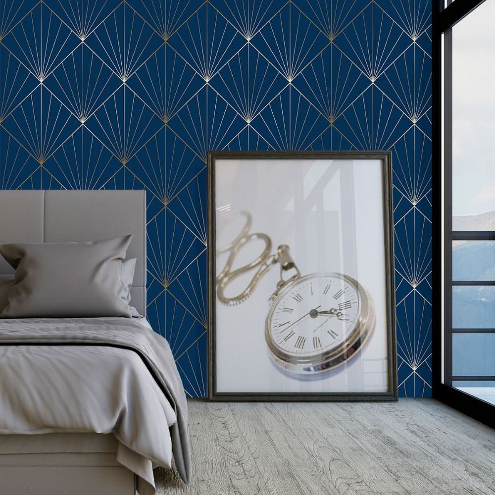 Papel de Parede Geométrico Triângulos Azul
Decoração de Quarto Sala Cozinha 1,0m x 50cm