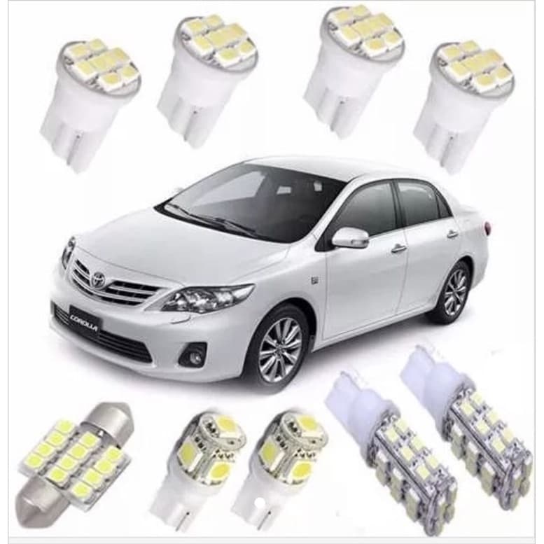 Kit Led Corolla 2009 À 2016 Luz Teto Placa Ré Pingo Xenon