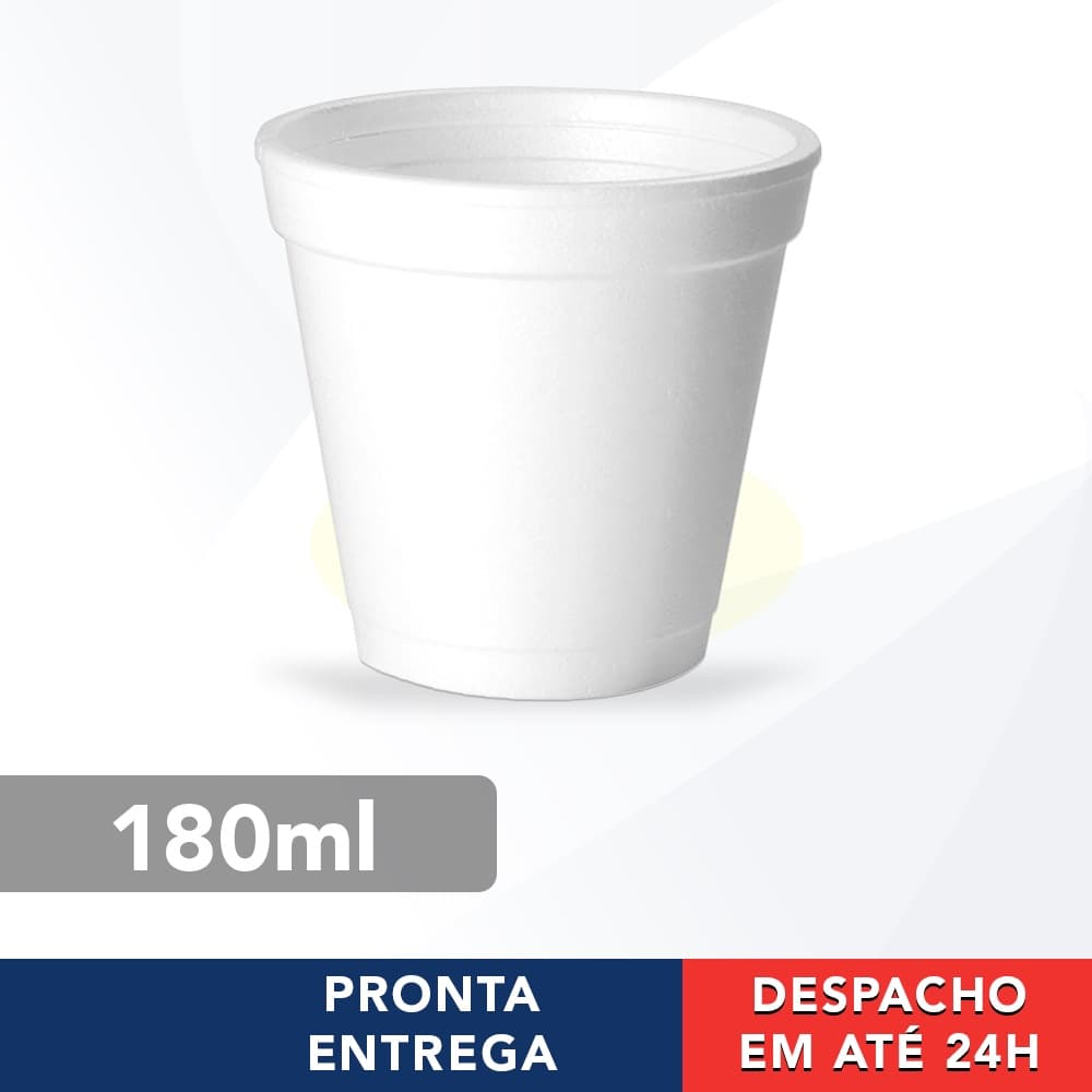 Copos descartáveis térmicos de isopor - 180ml - 20 unidades