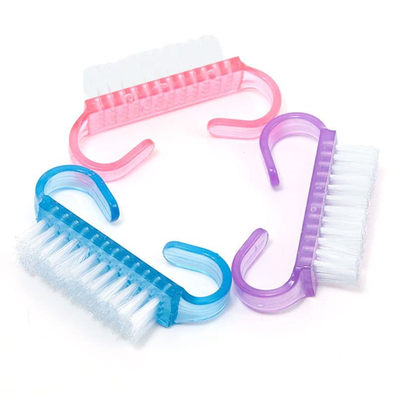 Escovinha de Unhas de Plástico com cerdas de NYLON e cabo anatômico deslizante - CORES SORTIDAS - ESCOVA