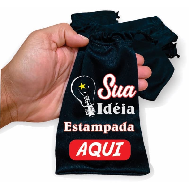 100 Saquinhos Capinhas Para Óculos de Sol Personalizado Logomarca Celular Acessórios Grau ótica