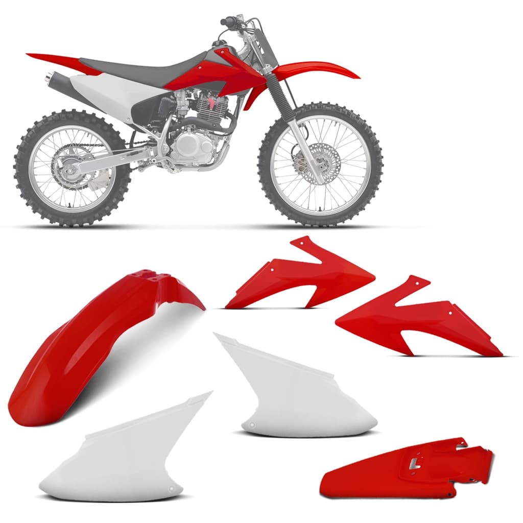 Kit Plástico Carenagem Moto Honda CRF 230 2008 2009 2010 2011 2012 2013 2014 2015 2016 2017 2018 Peça Reposição Modelo Original Esportivo Varias Cores