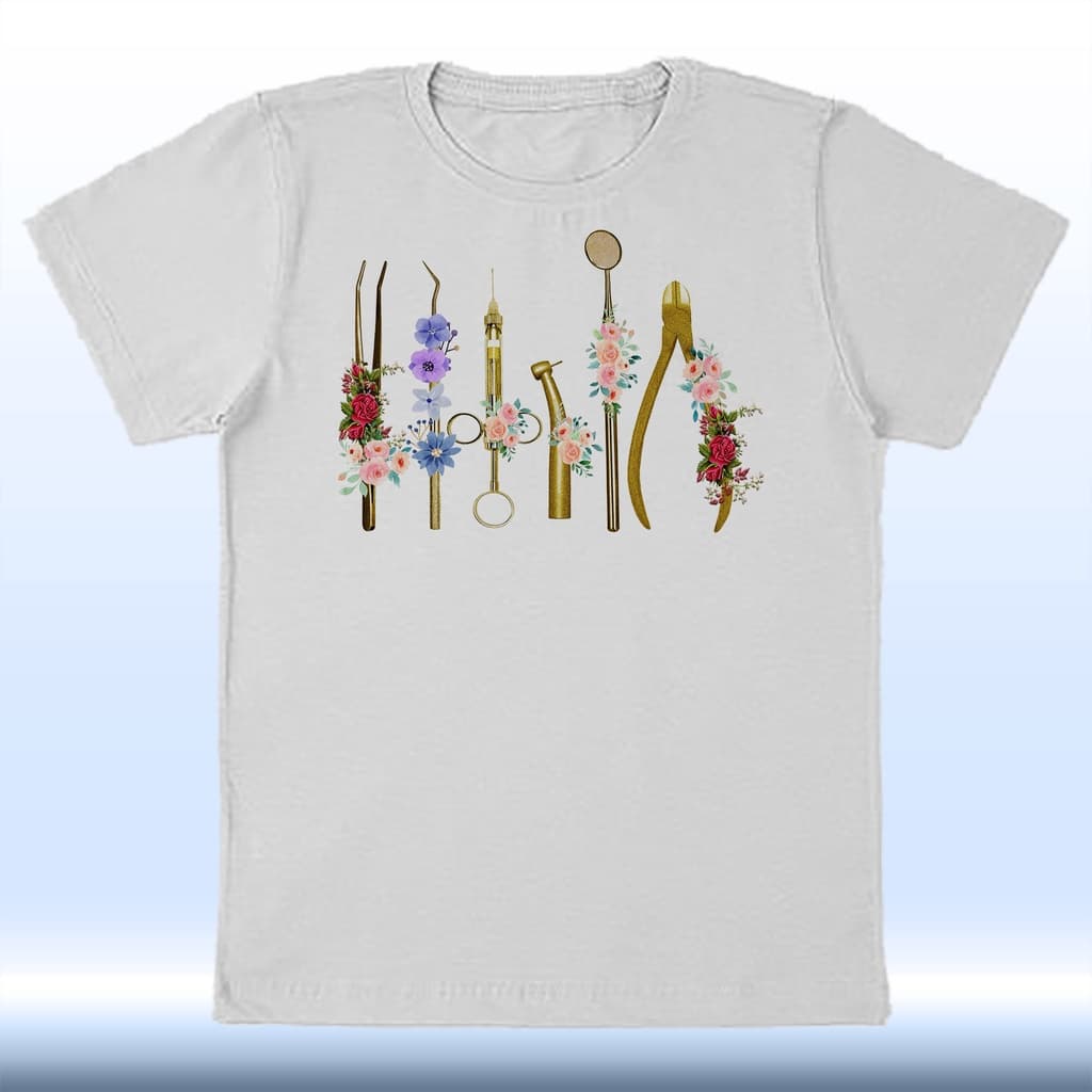 CAMISA UNISEX ESTAMPADA DENTISTA INSTRUMENTOS ODONTOLÓGICOS