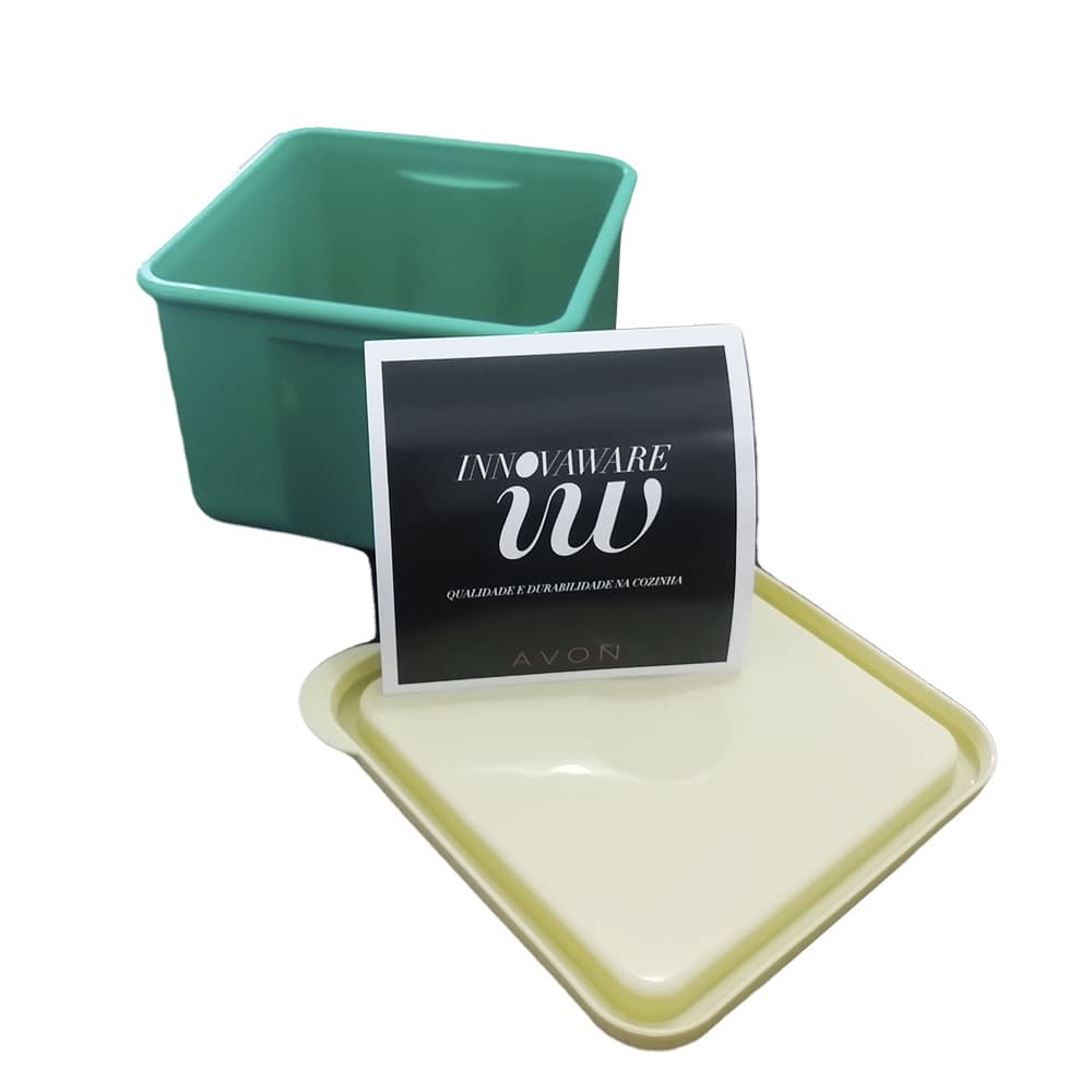 Kit 4 Pote Quadrado Avon Innovaware mantimentos alimentos Verde