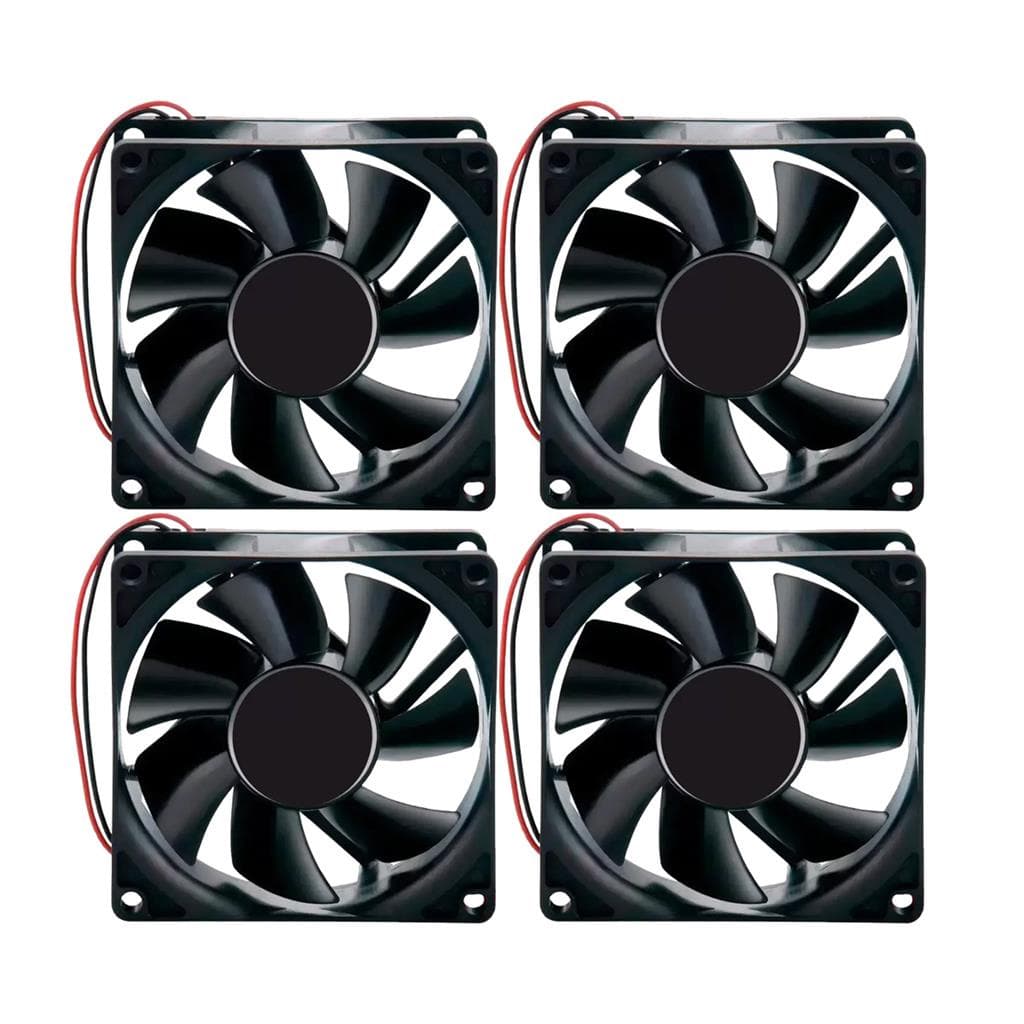 Kit 4 Pecas Ventilador Cooler Ventoinha 80x80x25mm 12v Pronta Entrega