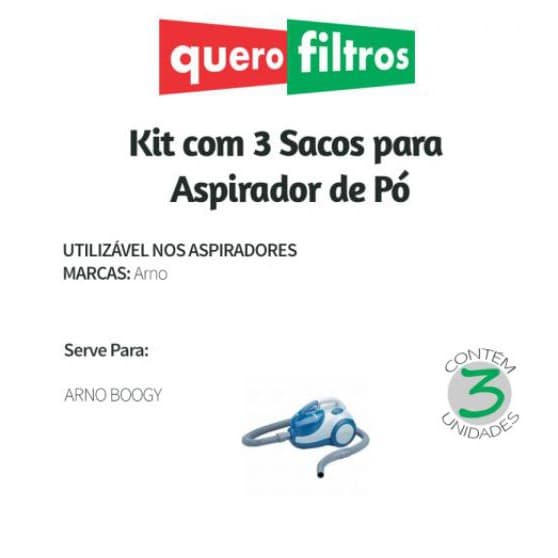 06 SACO FILTRO  PARA ASPIRADOR DE PÓ ARNO BOOGY