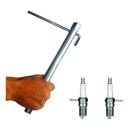 Chave De Vela Carro Moto Longa Sextavada 16 Mm E 21 Mm Ponta Dupla Sextavada Feita em Aço Western Top