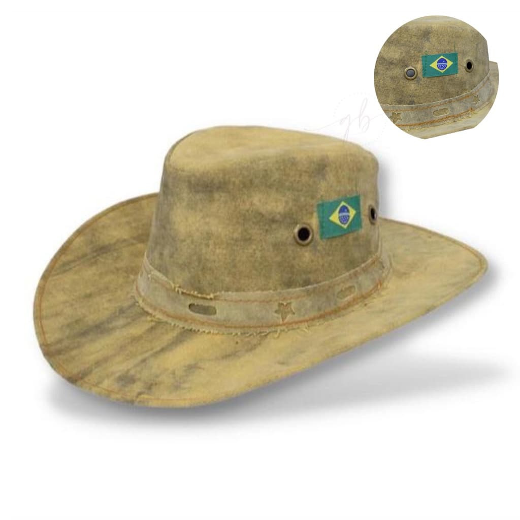 Chapeu Country Pantaneiro Caipira De Lona Trabalhar Roça